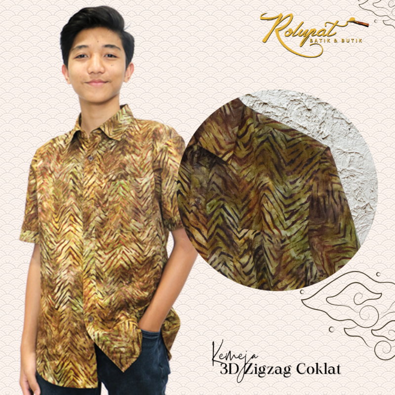 Kemeja Batik 3D Motif Zigzag