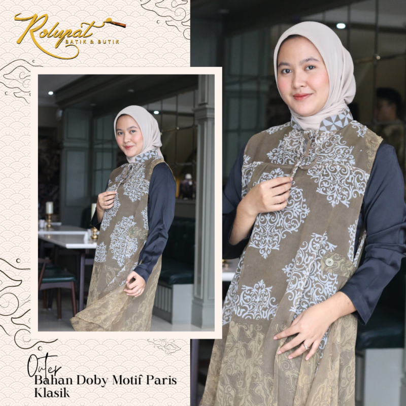 Outer Bahan Doby Motif Paris Klasik