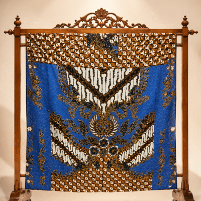 Batik Sutra Pola ATBM Garuda Parang Biru Arunika